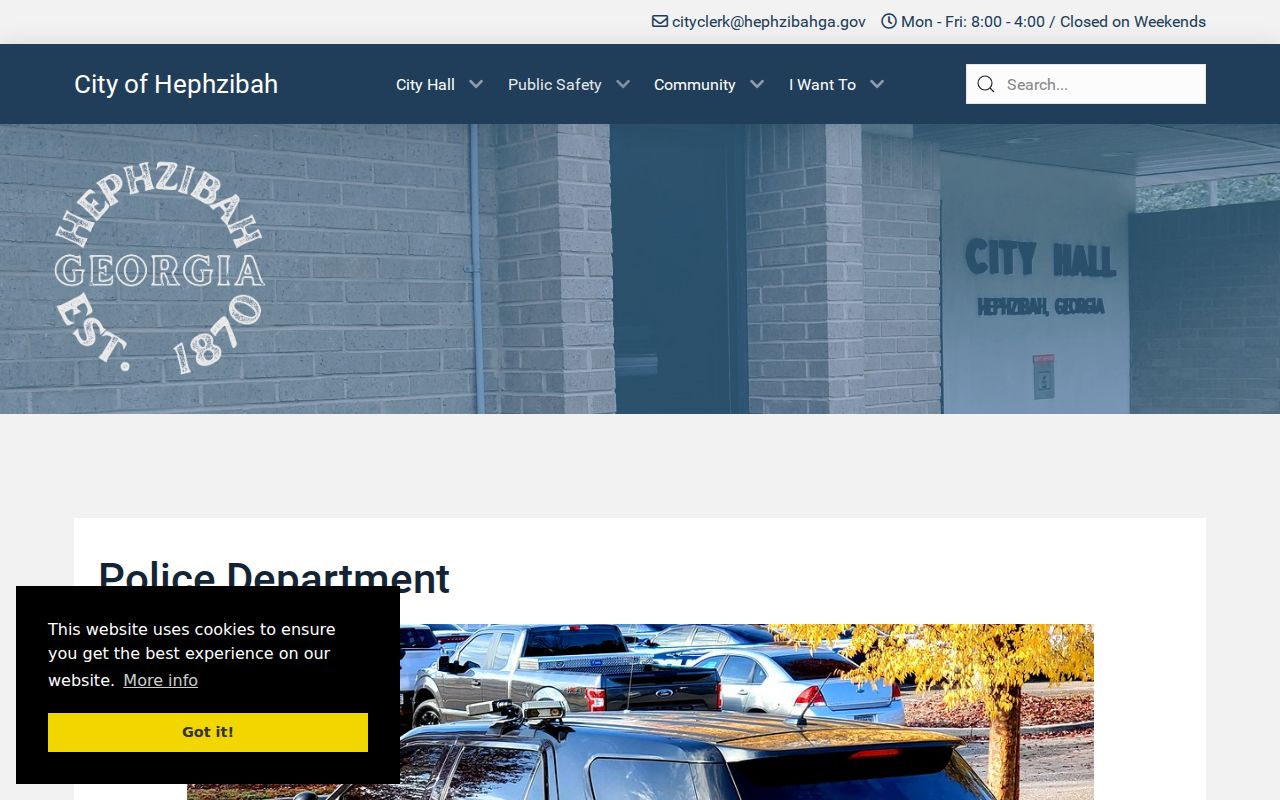 Hephzibah Police Department address and Richmond County dispatch route
